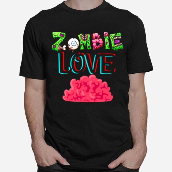 Creepy Zombies Love Brains Halloween T-Shirt