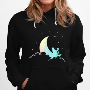 Crescent Moon Wicca Mystical Cat Pastel Goth Hoodie