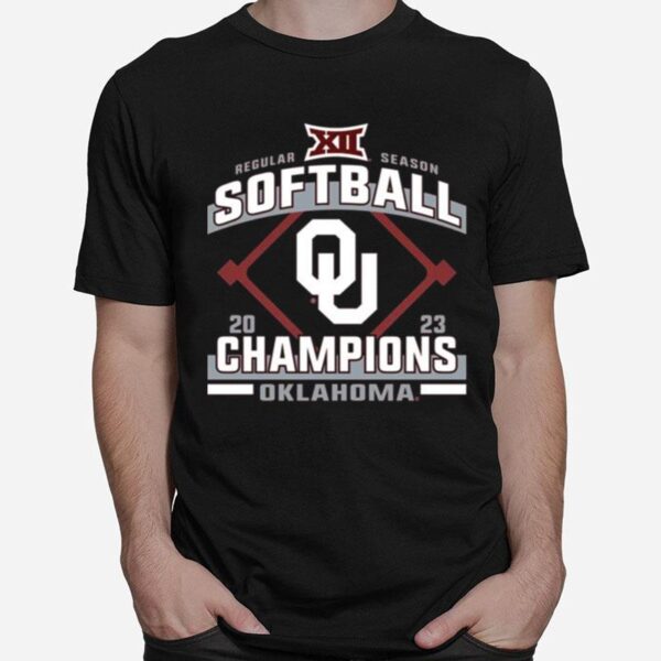 Crimson Oklahoma Sooners 2023 Big 12 Softball Regular Season Champions T-Shirt