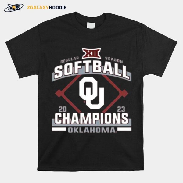 Crimson Oklahoma Sooners 2023 Big 12 Softball Regular Season Champions T-Shirt