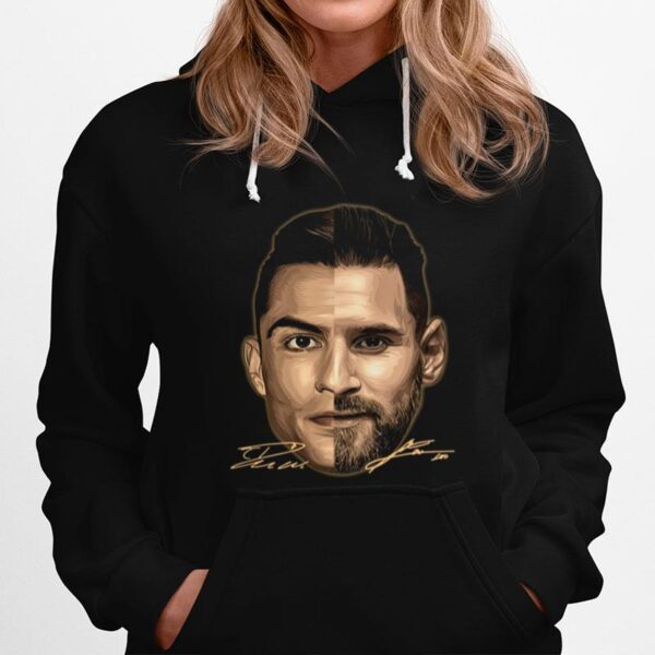 Cristiano Ronaldo And Lionel Messi Face Signatures Hoodie