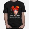 Crochet Funny Im A Hooker In My Spare Time Hooks Messy Yarn Bun Girl T-Shirt