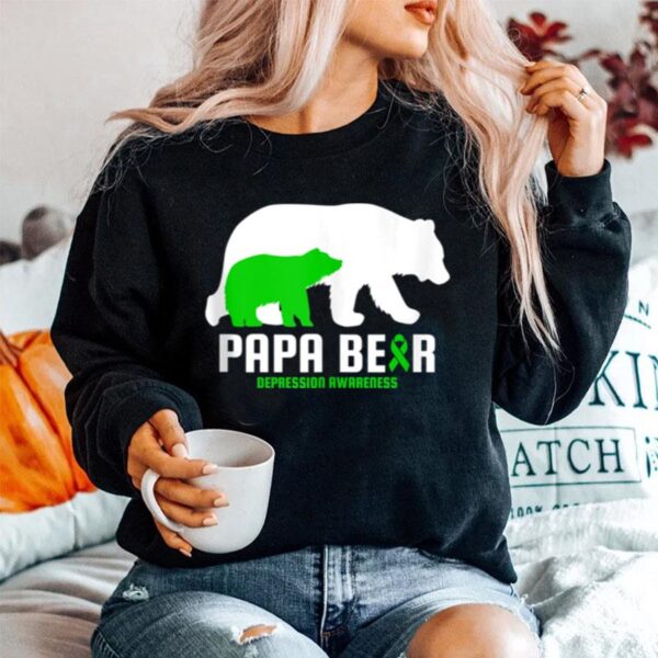 Depression Awareness Unhappiness Related Papa Bear Ribbon Sweater