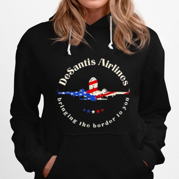 Desantis Airlines Political Meme Ron Desantis Us Flag Hoodie