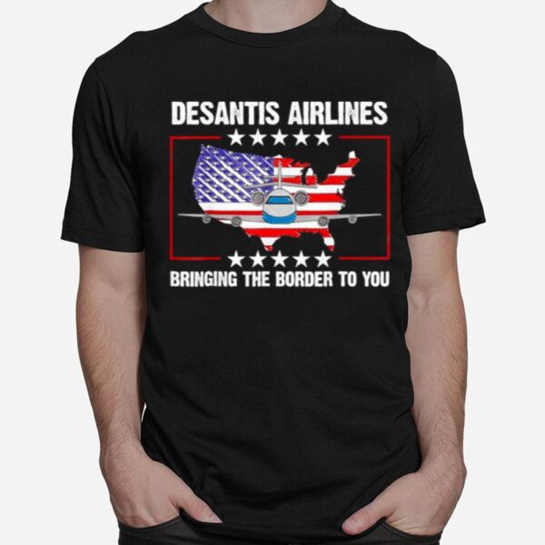 Desantis Airlines Political Usa Flag T-Shirt