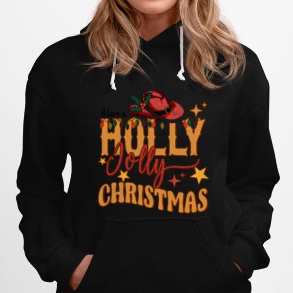 Design Holly Jolly Christmas Retro Western Christmas Hoodie