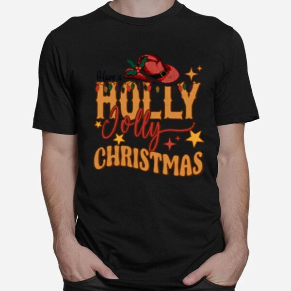Design Holly Jolly Christmas Retro Western Christmas T-Shirt