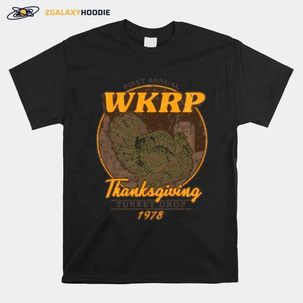 Design Of Wkrp In Cincinnati Turkey Drop For Thanksgiving Day T-Shirt