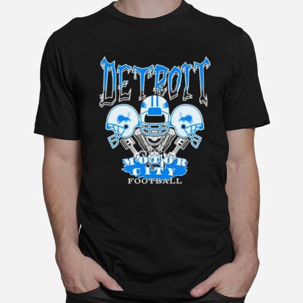 Detroit Lions Motor City Football Helmet T-Shirt