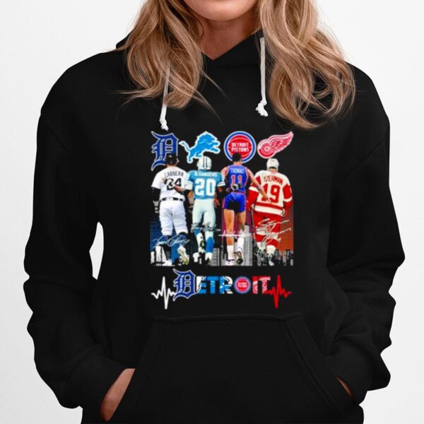 Detroit Miguel Cabrera Barry Sanders Isiah Thomas And Steve Yzerman Detroit Signatures 2022 Hoodie