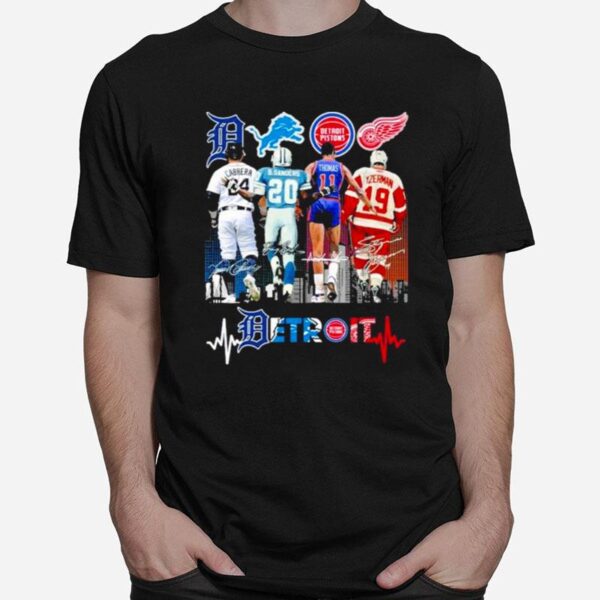 Detroit Miguel Cabrera Barry Sanders Isiah Thomas And Steve Yzerman Detroit Signatures 2022 T-Shirt