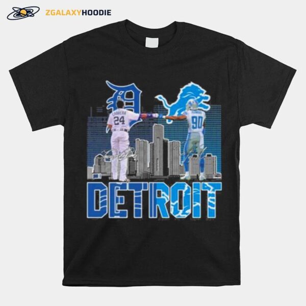 Detroit Miguel Cabrera Trey Flowers Signatures T-Shirt