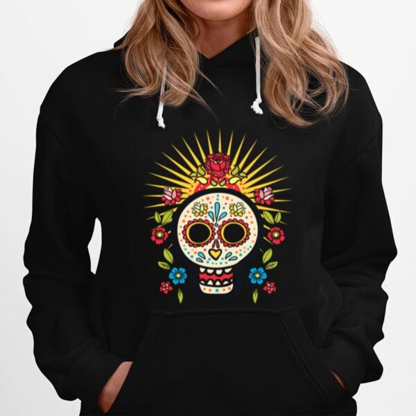 Dia De Los Muertos Day Of The Dead Sugar Skull Flower Hoodie