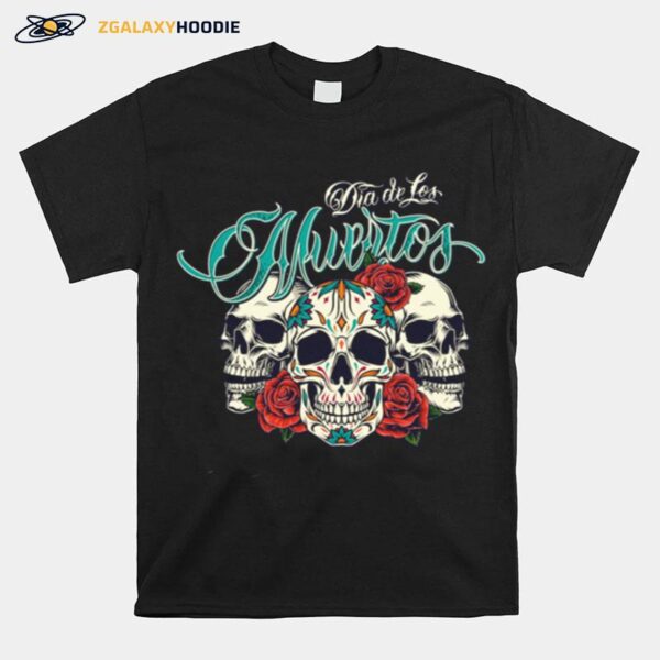 Dia De Los Muertos Sugar Skull Rose T-Shirt