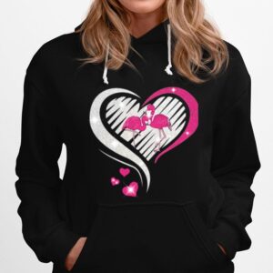 Diamond Heart Flamingos Hoodie