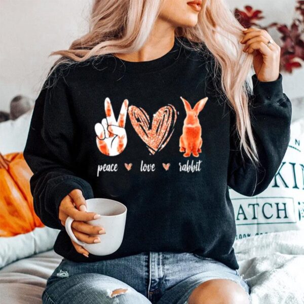 Diamond Peace Love And Rabbit Sweater