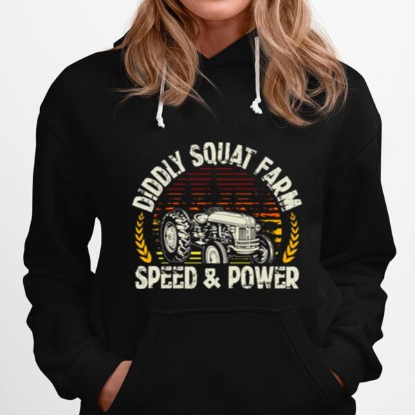 Diddly Squat Farm Sunset Design Speed And Power Tractor Farmer Hoodie