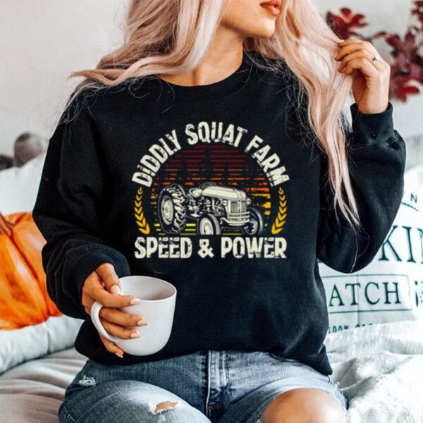 Diddly Squat Farm Sunset Design Speed And Power Tractor Farmer Sweater