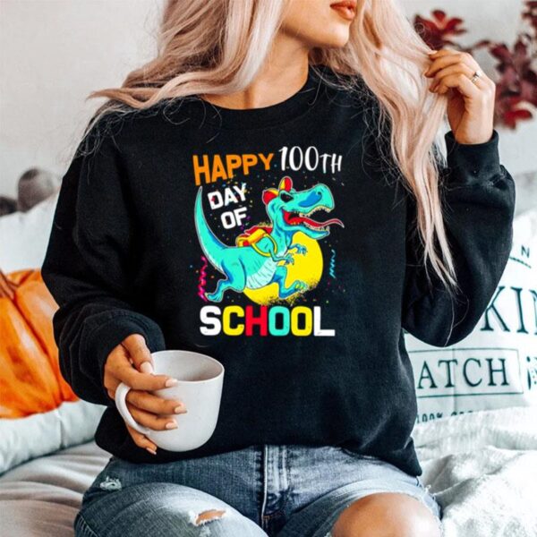 Dinosaur Happy 100 Days Of School Sweater