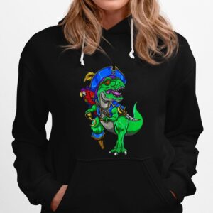 Dinosaur T Rex Pirate Jolly Roger Halloween Costume Hoodie