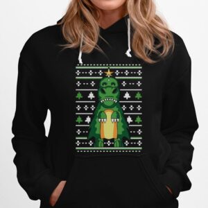 Dinosaur Ugly Christmas T Rex Holiday Hoodie