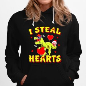 Dinosaur Valentines Day I Steal Hearts Hoodie