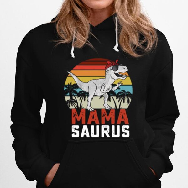 Dinosaurus T Rex Mama Saurus Vintage Sunset Hoodie