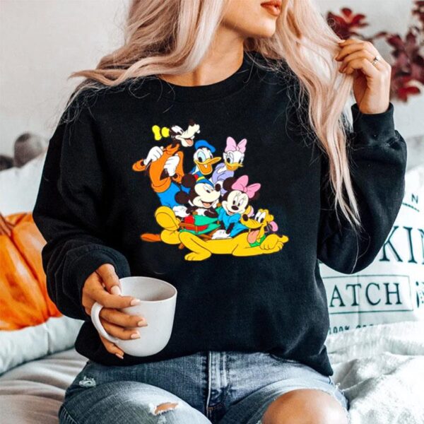 Disney Classic Group Pose Mickey Mouse Donald Duck Goofy Sweater