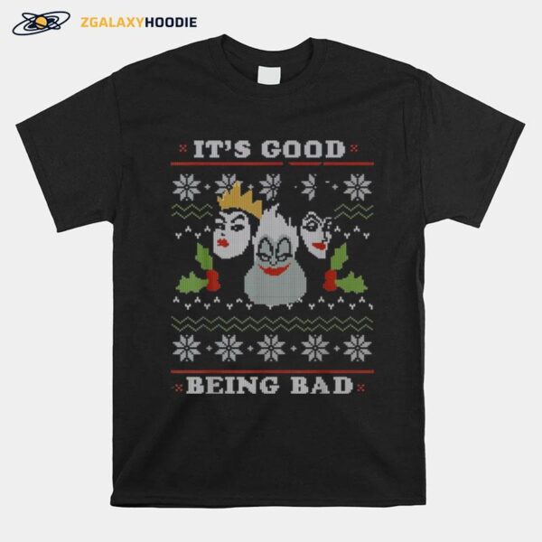 Disney Villains Good Bad Ugly Christmas T-Shirt