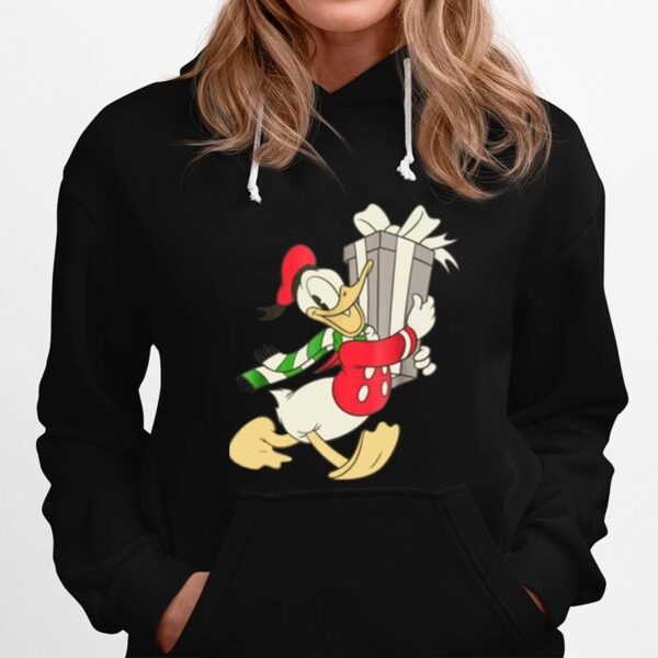 Disney Vintage Donald Duck With Holiday Present Hoodie