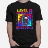 Disstressed Level 8 Unlocked Among With Us 8Th Birthday T-Shirt