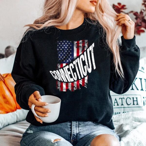 Distressed American Flag Connecticut Sweater