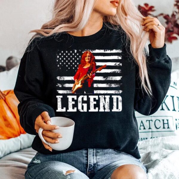 Distressed American Flag Legend Bonnie Raitt Sweater