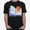 Distressed Book And Cat Reading Introvert T-Shirt