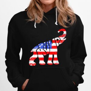 Donald Trump Republican Elephant American Flag Independence Day Hoodie