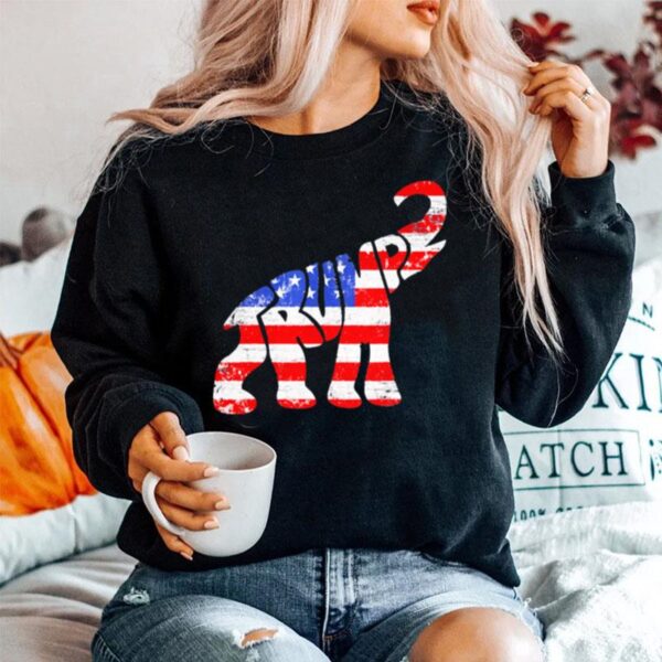 Donald Trump Republican Elephant American Flag Independence Day Sweater