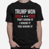 Donald Trump Won They Know It I Know It You Know It T-Shirt