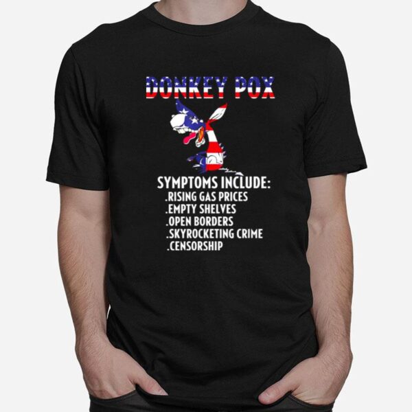 Donkey Pox Conservative Republican Anti Biden Donkeypox Flag Us T-Shirt