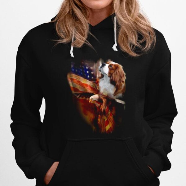 Eagle Cavalier King Charles Spaniel American Wings Happy 4Th Of July Hoodie