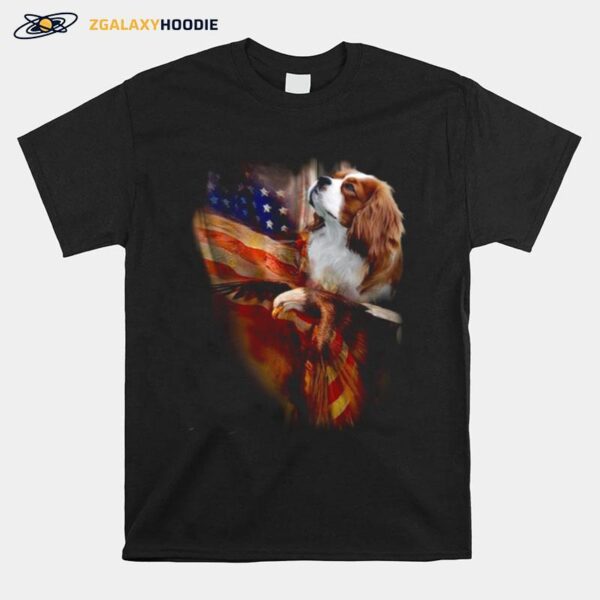 Eagle Cavalier King Charles Spaniel American Wings Happy 4Th Of July T-Shirt