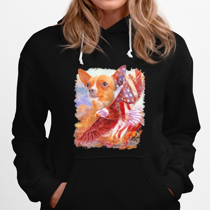 Eagle Chihuahua American Wings Happy 4Th Of July Hoodie