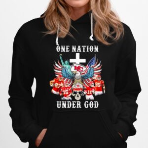 Eagle Holding Skull Kansas City Chiefs One Nation Under God Signatures Hoodie