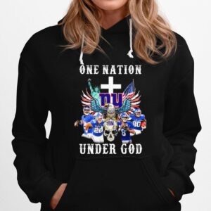 Eagle Holding Skull New York Giants One Nation Under God Signatures Hoodie