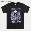 Eagle Holding Skull New York Giants One Nation Under God Signatures T-Shirt