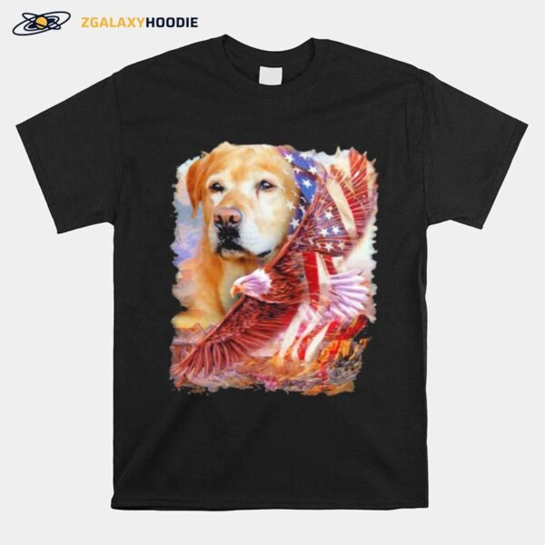 Eagle Labrador Retriever American Wings Happy 4Th Of July T-Shirt