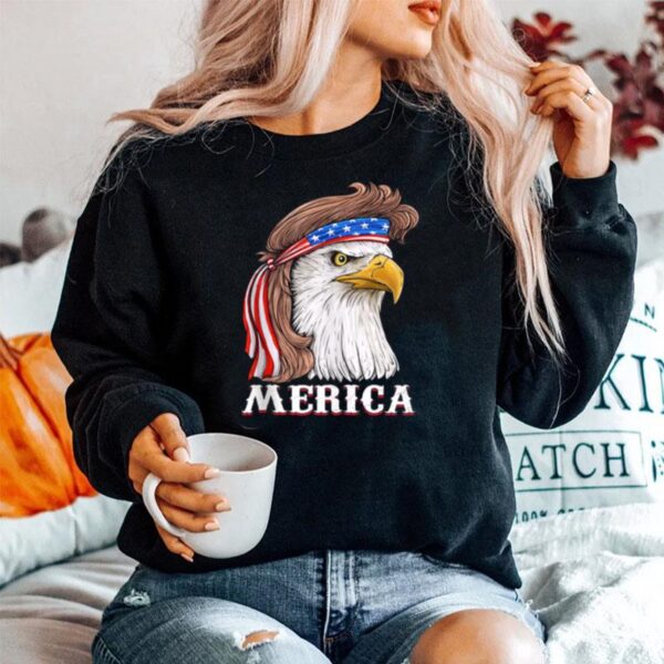 Eagle Mullet 4Th Of July Usa American Flag Merica Sweater