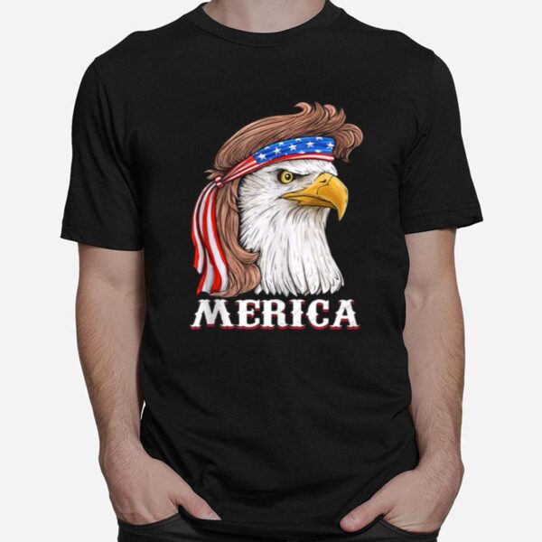 Eagle Mullet 4Th Of July Usa American Flag Merica T-Shirt