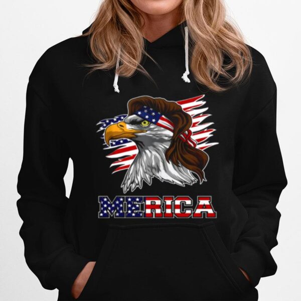 Eagle Mullet American Flag Merica 4Th Of July Hoodie