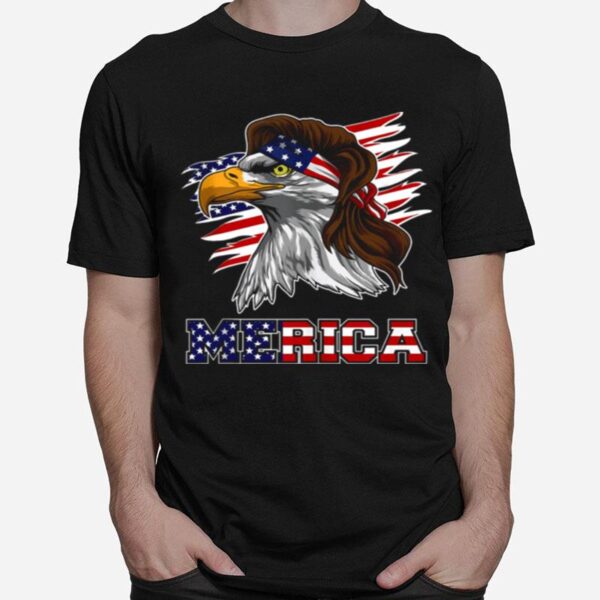 Eagle Mullet American Flag Merica 4Th Of July T-Shirt