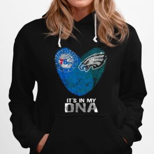 Eagles 76Ers Its In My Dna Heart Fingerprints Hoodie